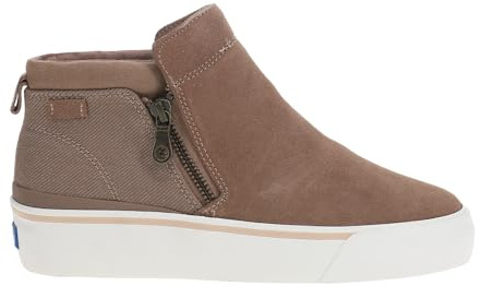 Keds Cooper Zip Boot, Boot Womens, Brown Suede, 8 Medium