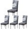 ARNTY Stuhlhussen 4/6er Set, Stuhlbezug Jacquard Esszimmer Stuhlhussen Schwingstühle Universal Hussen für Stühle für Esszimmer, Hotel, Küche, Zeremonie (Grau-Blatt, 4 Stück)