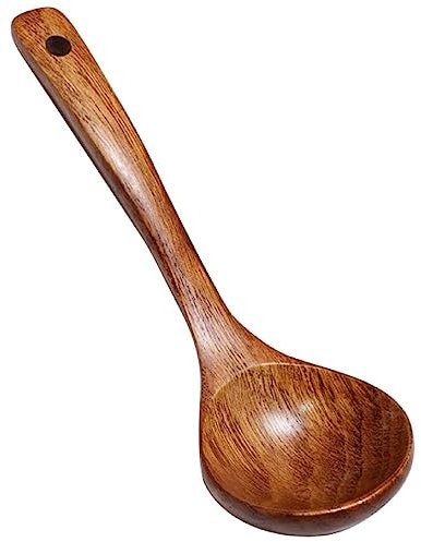 Hyclam Cucchiaio da minestra giapponese naturale in legno bollito ramen riso cucchiaio per posate adatto per ristorante familiare mestolo da zuppa