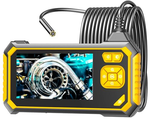 Endoskopkamera mit Licht, 8mm IP67 wasserdichte Endoskop, 4.3 IPS Bildschirm Inspektionskamera, 1080P HD Rohrkamera mit 8 Einstellbaren LEDs, 16.5FT/5M Halbstarres Kabel