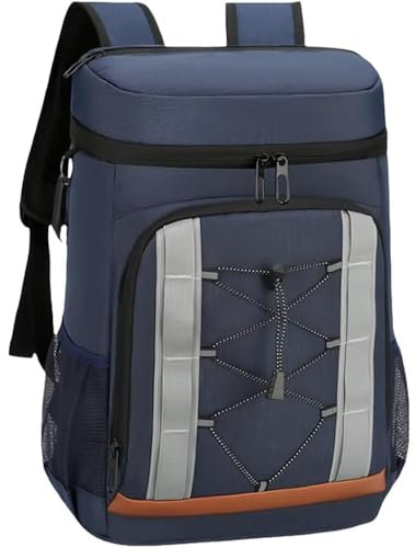 LANHUIYY Kühlrucksack 30L Kühltasche Rucksack Thermo Rucksack Picknickrucksäcke Kühltasche Groß Isoliert Cooler Bag Männer Frauen für Picknick/BBQs/Camping/Ausflügen/Einkaufen (blau, 30L)