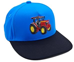 ASVP Shop Gorra de béisbol para niños con tractor – Gorra de béisbol para niños, azul, Einheitsgröße-11 Jahre