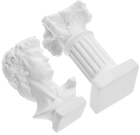 LABRIMP Harzskulptur Von David Und Römische Säulenstatue Desktop-Dekoration Filigrane Handwerkskunst Mythologisches Haushaltsornament