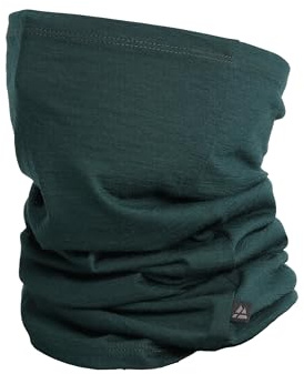 DANISH ENDURANCE 100% Merino Wool Snood, Lightweight Neck Gaiter, Multifunctional, for Men and Women, Unisex, Dark Green, One Size