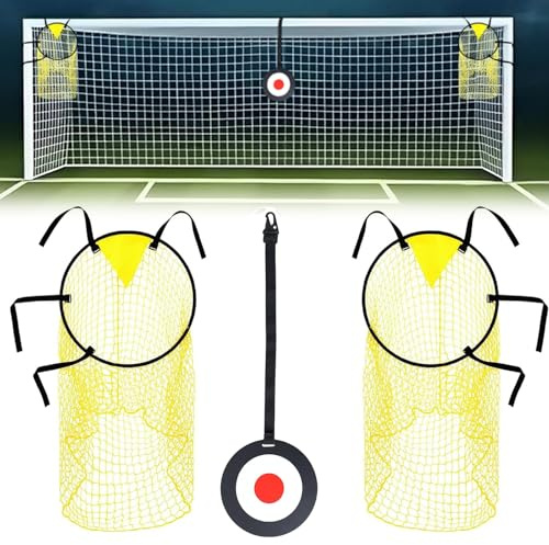 Ninoclar 3PCS football Training Equipment Includes 2 Top Bins Football Targets and 1 Target，Easy to Attach and Detach Soccer Goal Net for Goal Training and Accuracy Practice