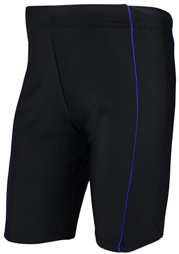 Aquarti Bañador Niño – Bañador Natación Niño de Secado Rápido con Paneles Laterales, Jammer Long Negro/Azul, 146