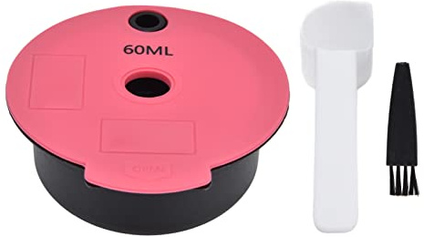 Reusable Coffee Capsule Cup Refillable Pink Silicone Cover Capsule Filter For TYPE CTPM12 CTPM07 CTPM05UC Food Grade PP Stainless Steel Material 7.3 x 6.7 x 2.9 cm (60ml)