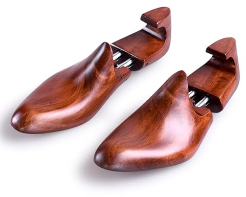 EYRMQWJPC Camillas para Zapatos, Ensanchador de Zapatos Madera Ajustable for Hombre Talla 39-46 marrón Oscuro for Cuero(39 to 40)