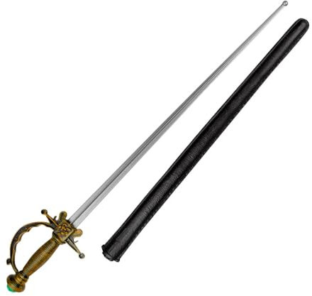Boland 00288 - Musketier-Degen mit Scheide, Länge 65 cm, Schwert, Waffe, Pirat, Seeräuber, Accessoire, Kostüm, Karneval, Themenparty, Mottoparty