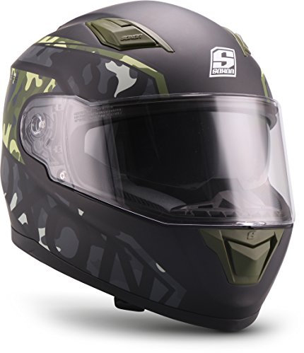 SOXON® ST-1000 Race „Camo“ · Integral-Helm · Full-Face Motorrad-Helm Roller-Helm Scooter-Helm Cruiser Sturz-Helm Sport Urban · ECE 22.05 Sonnenvisier Schnellverschluss Tasche XL (61-62cm)