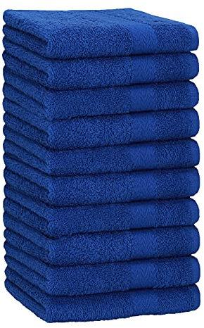 Betz 10 Stück Premium Handtücher hochwertiges Handtuch saugstark 100% Baumwolle Größe 50x100 cm Farbe Royalblau