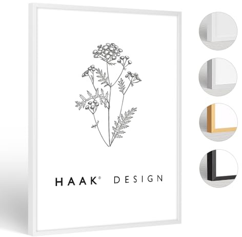 Haak HaakDesign schmaler Bilderrahmen Alena Aluminium Alubilderrahmen 80 x 120 cm Weiß Fotorahmen, Geschenkidee