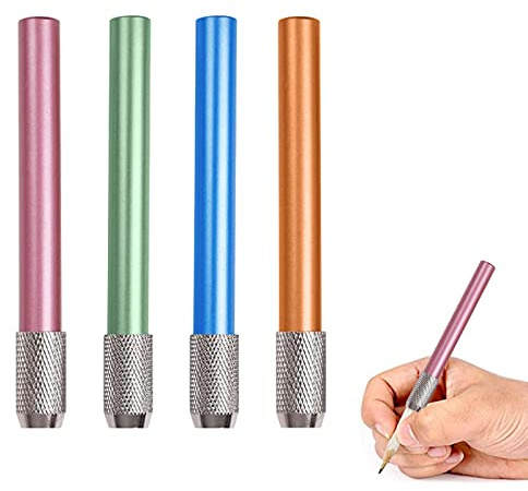 Extensión de lápiz soporte ajustable 4 unidades aleación de aluminio compatible con lápices de colores y bolígrafos
