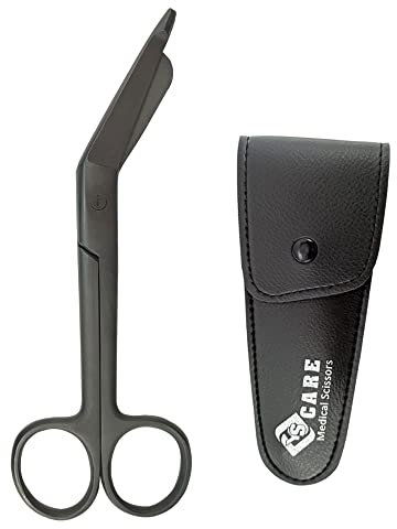 YSCARE Forbici per la formazione degli studenti di bende Bende per Vesciche Forbici per Infermieristica Acciaio Inossidabile di (Nero, 16.5 cm)