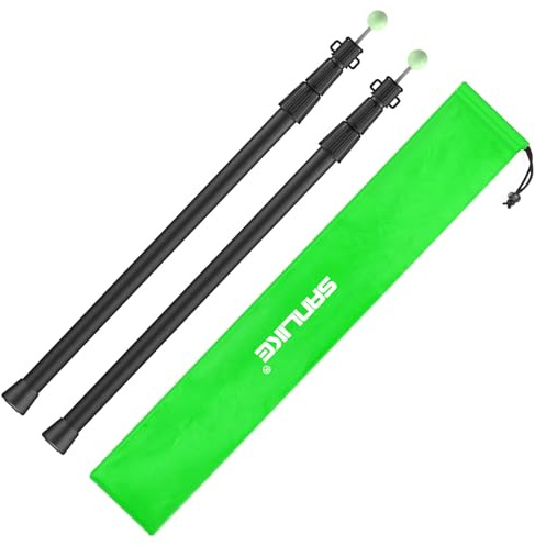 SANLIKE Telescoping Tarp Poles Tent Poles, 96 Aluminum Canopy Poles Extendable Pole for Awning Shelter Camping Hiking Backpacking, Luminous Tip Cap Design, Set of 2, Black