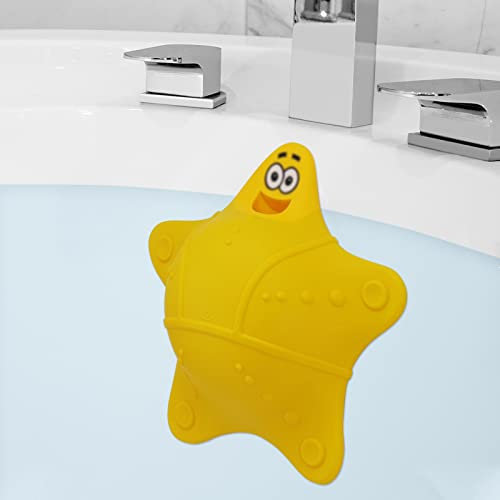 HengLiSam Bouchon de Trop-Plein de Baignoire, Accessoires de Bain, Couvercle de Trop-Plein en Silicone avec 5 Ventouses, Ajoute de l'eau pour Un Bain Plus Profond, Joli Bouchon de Baignoire (Orange)