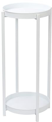 simpa 2 Tier Colour Metal Flower Plant Pot Holder Stands - Matt White
