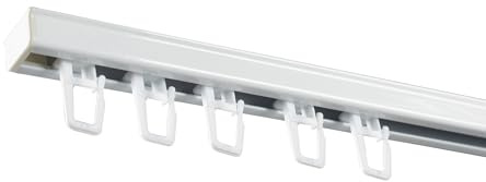 SN DECO - Gardinenschiene RS Set 1 läufig weiß, vorgebohrt, Innenlauf 150cm