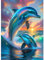 QINRUBB Delphine Diamond Painting Erwachsene, 5D Ozean Diamant Painting Bilder Anfänger, DIY Fantasie Runder Vollbohrer Diamanten Malerei Stickerei Set Kreuzstich Geschenke Home Wand Dekor 30x40cm