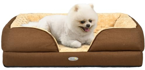 PawHut Dog Bed Calming Pet Bed Dog Mattress for Small Dogs - Brown