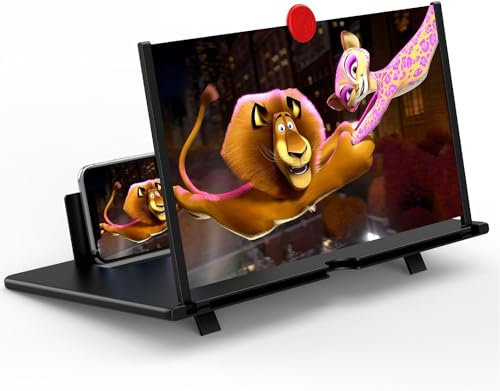 Sparkledot Lupa de Pantalla para teléfono móvil y proyector Plegable para Smartphones, Ver películas y vídeos en 3D Amplificador de Pantalla para movil (14 Zoll)