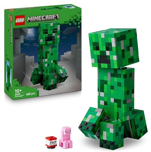 LEGO Minecraft Creeper Giocattolo - Action Figure di Mob Snodabile con Scomparto Segreto con Maiale e Elemento TNT - Regalo per Gamer, Bambini, Bambine e Fan Adolescenti da 10 Anni in su - 21276