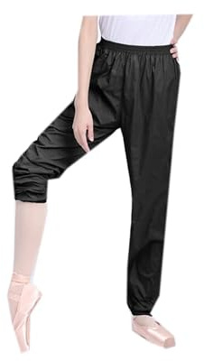 YXINAER Pantalones de Calentamiento para Ballet Pantalones de Ballet for Mujer, Transpirables y Ligeros, Ropa Baile for Calentar(Black,S)