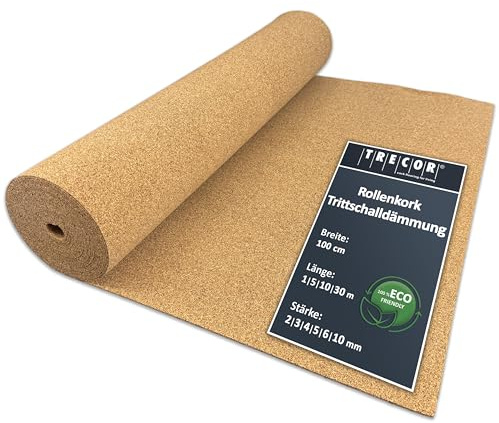 TRECOR korkunderlägg, stegljudsisolering - 2 mm tjock - För laminat- och parkettgolv - Du köper (20 m²)
