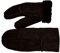 Sonia Originelli Fausthandschuhe Leder Schaf Lammfell Patchwork Fäustlinge Farbe Braun, Größe L