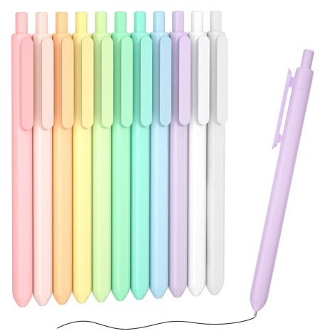 Shuttle Art Gelschreiber Schwarz, 11 einziehbare Gelstifte, 0,5 mm feine Spitze, Gel Kugelschreiber für Schreiben, Tagbuchschreiben und Notieren, für Schule, Büro, Zuhause geeignet