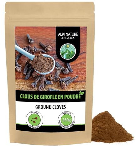 Alpi Nature Clavos de Olor en Polvo 250g, Clavo de Olor Molido para Cocinar y Hornear