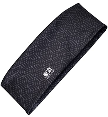 Tokyo Misfit - Japanese Headbands for Men & Women, Sweat Band, Workout, Yoga, Fashion, Running, Sports, Basketball, Bandana (Cube-Black)