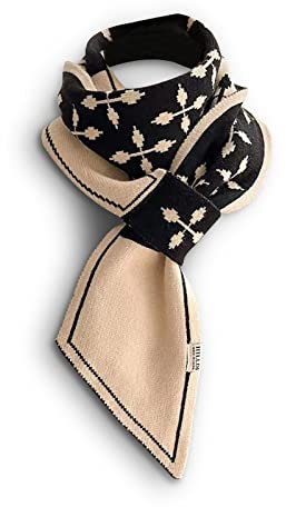 LumiSyne Damen Winterschal Kariert Buchstaben Diamanten Muster Schmal Retro Kragen