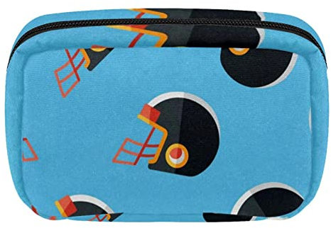 Make up Tasche, Kosmetiktasche für Frauen, Kosmetik, große Reise Kulturtasche für Mädchen, Make up Tasche, Pinseltaschen,American Football Helm Cartoon