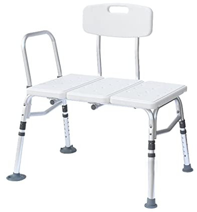Bath Shower Lift Chair for Disabled Seniors - Non-Slip Feet, Free Assembly Medical Tool, Heavy Duty Transfer Bench - Bathroom Safety Stool for Spa Bathtub