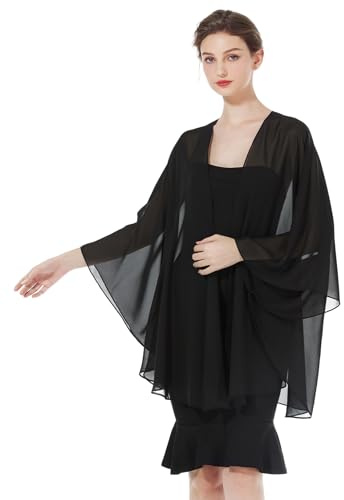 BEAUTELICATE Chal Mujer Fiesta Capa Gasa Con Sisas Verano Bufanda para Bodas Elegante Ligero