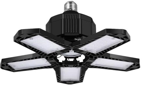 HOMSFOU 80W LED Garagenleuchte: Verstellbare Leuchtplatten Deckenleuchte für Werkstatt & Keller - Energiesparend, langlebig, kühles Weiß für Garage Beleuchtung