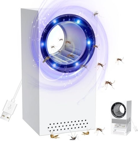 Insektenvernichter Elektrisch, Insektenvernichter, Fliegenvernichter mit USB, Mückenlampe Elektrisches UV-Licht, 180° Mückenkiller-Licht Geeignet für Schlafzimmer, Küche, Büro, Zuhause