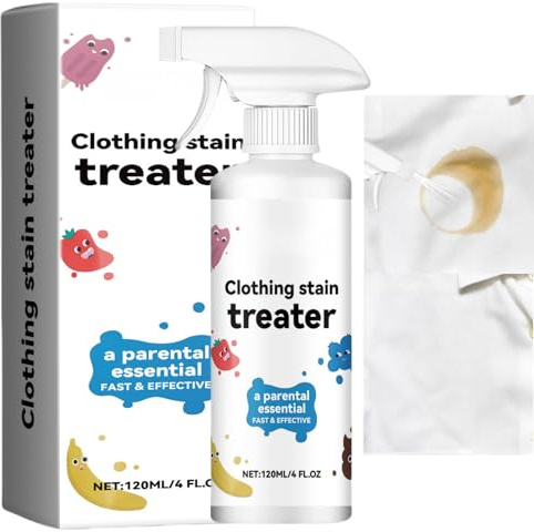 120ml Stain Treater Spray,Portable Stain Cleaner for Laundry,Stain Remover for Clothes,Fabric Cleaner for Shirt Collar,Stain Removing Spray,No Dry Cleaning,Effective Oil Stain Removal for Fabrics