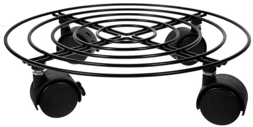 GALPADA Supporto Carrello Per Bombole Di Gas Propano 27 Cm in Ferro Con Ruote Frenanti, Base Mobile Per Cucine Domestiche e Commerciali, Trasporto Sicuro e Stabile Senza Attrezzi