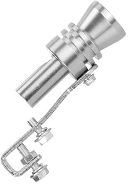 Tuyau d'Échappement Voiture S/M/L/XL échappement Voiture Faux Turbo sifflet Tuyau Son Silencieux soupape soufflage simulateur Universel siffleur Argent(Color m)