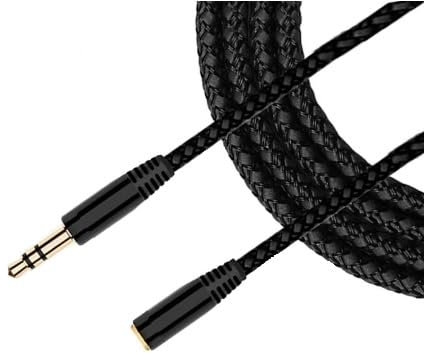 1m 2m 3m Braided Audio Extension Cable 3.5mm Male Femalecompatible with iPhone, Samsung, Xiaomi, OnePlus, Pixel, Oppo, Huawei, Vivo, Realme, Nothing Tablets etc. (2 metre)