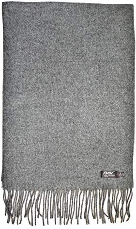 ADAMANT 100% Reines Kaschmir, Herren/Damen-Unisex- Schal - superweich - 180cm lang - STANDARDMAß - EINFARBIG oder KARIERT -feines Flaumhaar - Mittelgrau