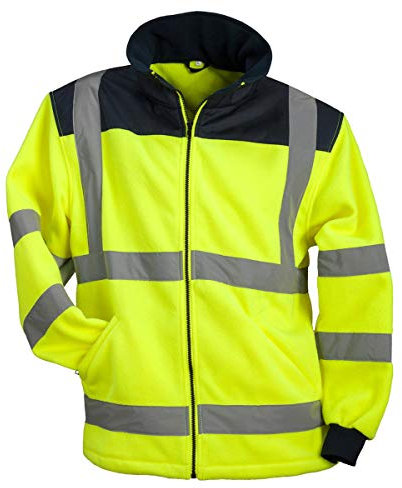 URG Veste de Sécurité en Polaire - Vêtement de Travail Jaune (POL-HSV-Y), L