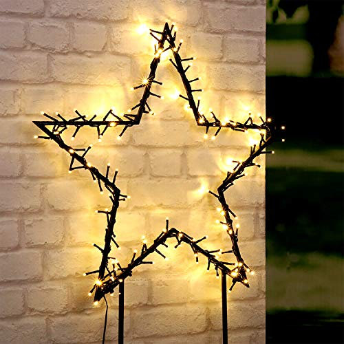 Spina da giardino a LED, a forma di stella, 60 cm, 150 LED, per esterni, decorazione da giardino