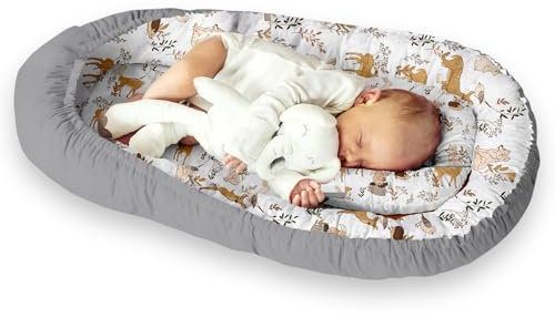 Multifunktionale Kuschelnest Babynest Kokon für Babys und Säuglinge, Nestchen, Reisebett, 100% Baumwolle, antiallergisch