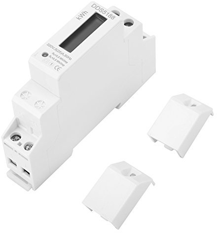Contador de Corriente de 220 V, Contador de energía, monofásico, multifunción, Carril DIN electrónico, Contador de kilovatios y Horas para Corriente Activa para Contador de kilovatios y Horas