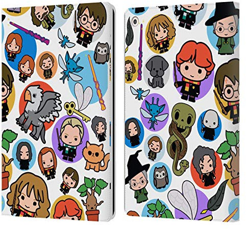 Head Case Designs Offizielle Harry Potter Muster Deathly Hallows XXVIII Leder Brieftaschen Handyhülle Hülle Huelle kompatibel mit Apple iPad 10.2 2019/2020/2021