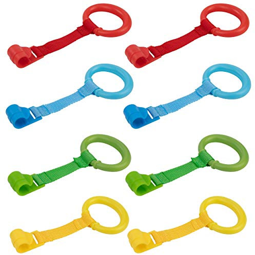 MengH-SHOP Ringe für Baby Kinderbetten Mehrfarbig Hängender Ring für Kinderbett für Beinübung Dem Kind Helfen Aufstehen in Der Wiege 8 Stück