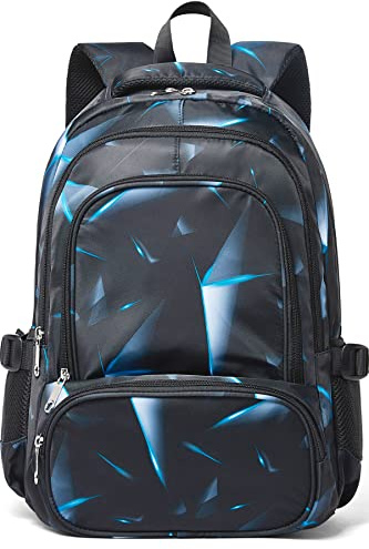 BLUEFAIRY Kids Backpack for Boys Elementary Primary Middle School Bags for Childs Book Bags Bookbags Lightweight Padded Straps Back to School Mochilas para Niños 17 Black/Blue